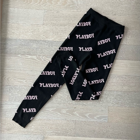 NWOT | Playboy X Missguided | High Waist Premium Knit Leggings | Size 4 | Black - Picture 1 of 9